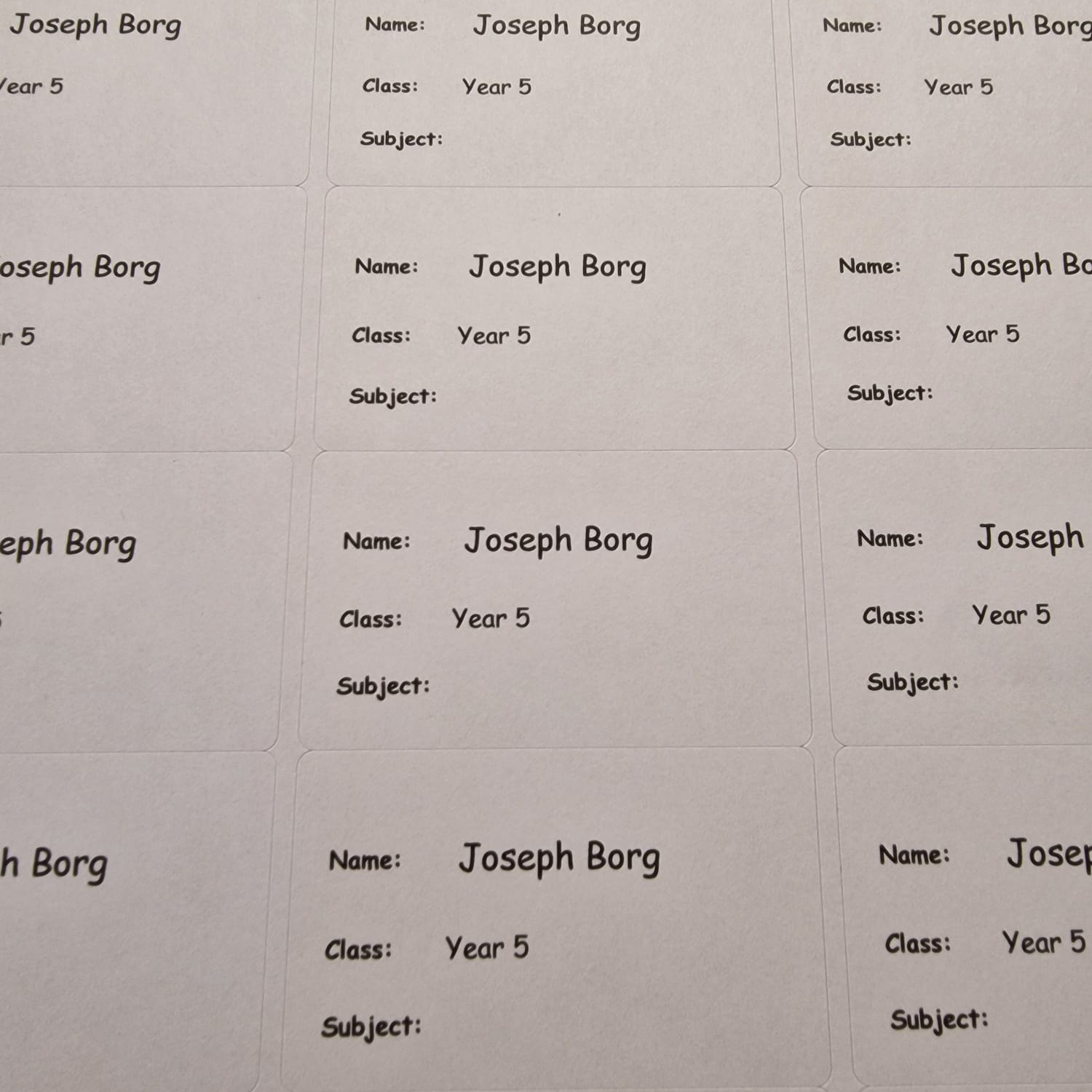 PAPER LABELS 63MM BY 38MM - Text Only